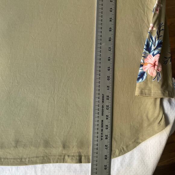 SHEIN Women’s 3/4 Sleeve Screw -neck Stretchy Blouse size XL, Floral Green - Picture 2 of 6